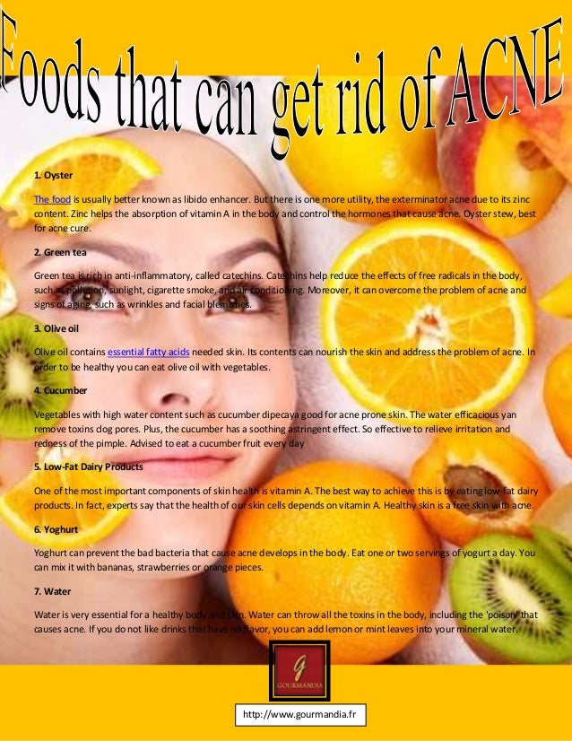 Foods that can get rid of acne