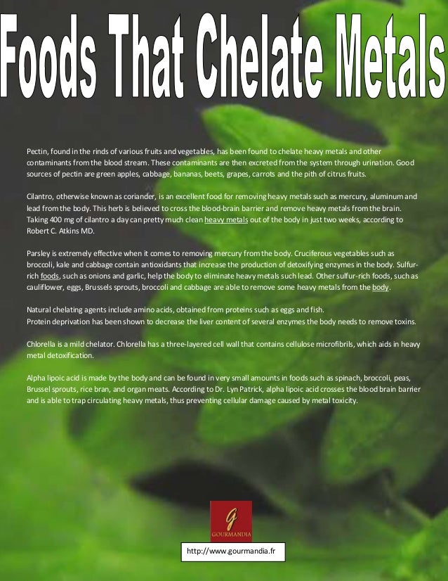 Foods that chelate metals