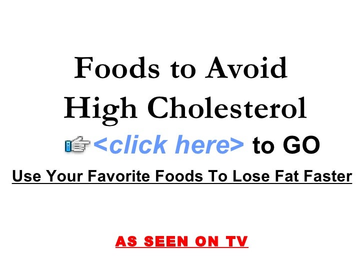 High Cholesterol Foods Chart