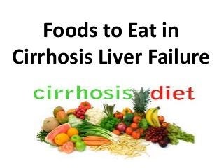 Foods to Eat in
Cirrhosis Liver Failure
 