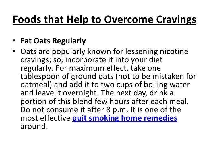 Foods to help quit smoking
