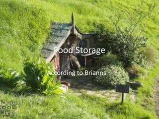 Food Storage
-According to Brianna 
 