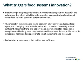 Food systems innovation: the real food crisis? | PPTX