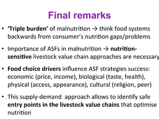 The role of food systems in improving maternal and child nutrition in challenging African low-income settings