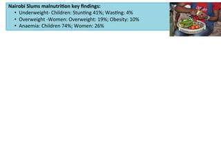 The role of food systems in improving maternal and child nutrition in challenging African low-income settings