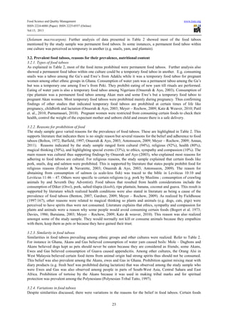 Food taboos among residents at ashongman accra, ghana | PDF