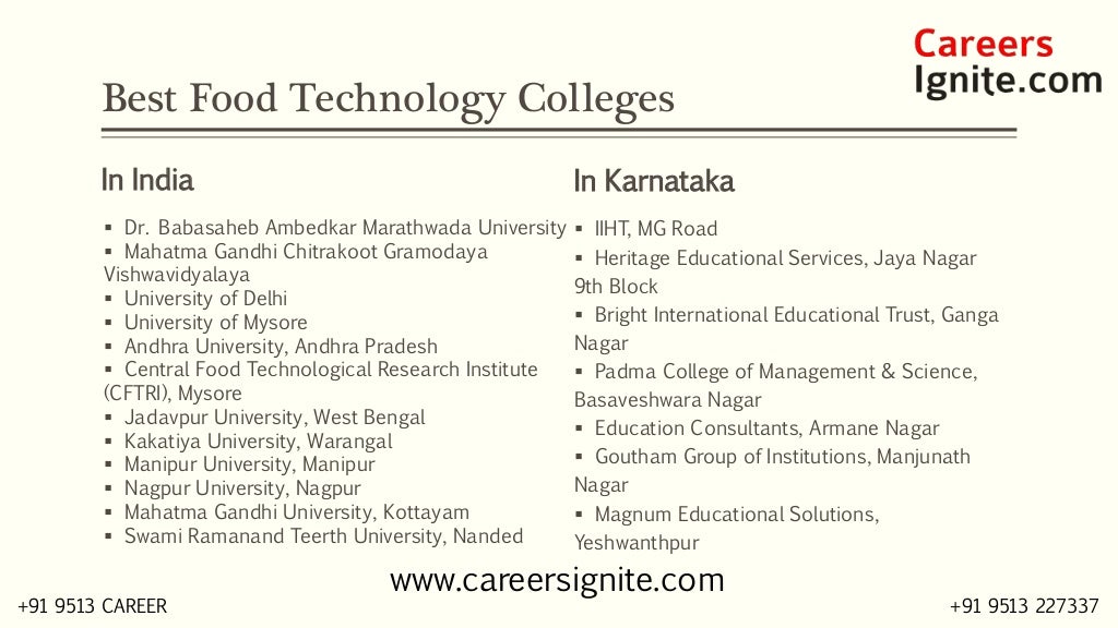 Food Technology Courses, Colleges, Eligibility