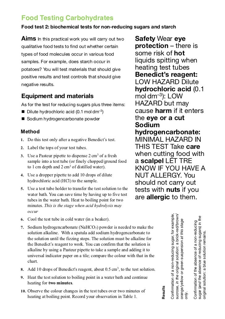 Food Testing Carbohydrates