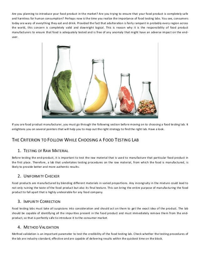 Choosing a Food Testing Lab The Criteria That You Must Follow