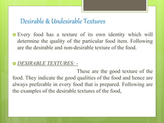 Food textures