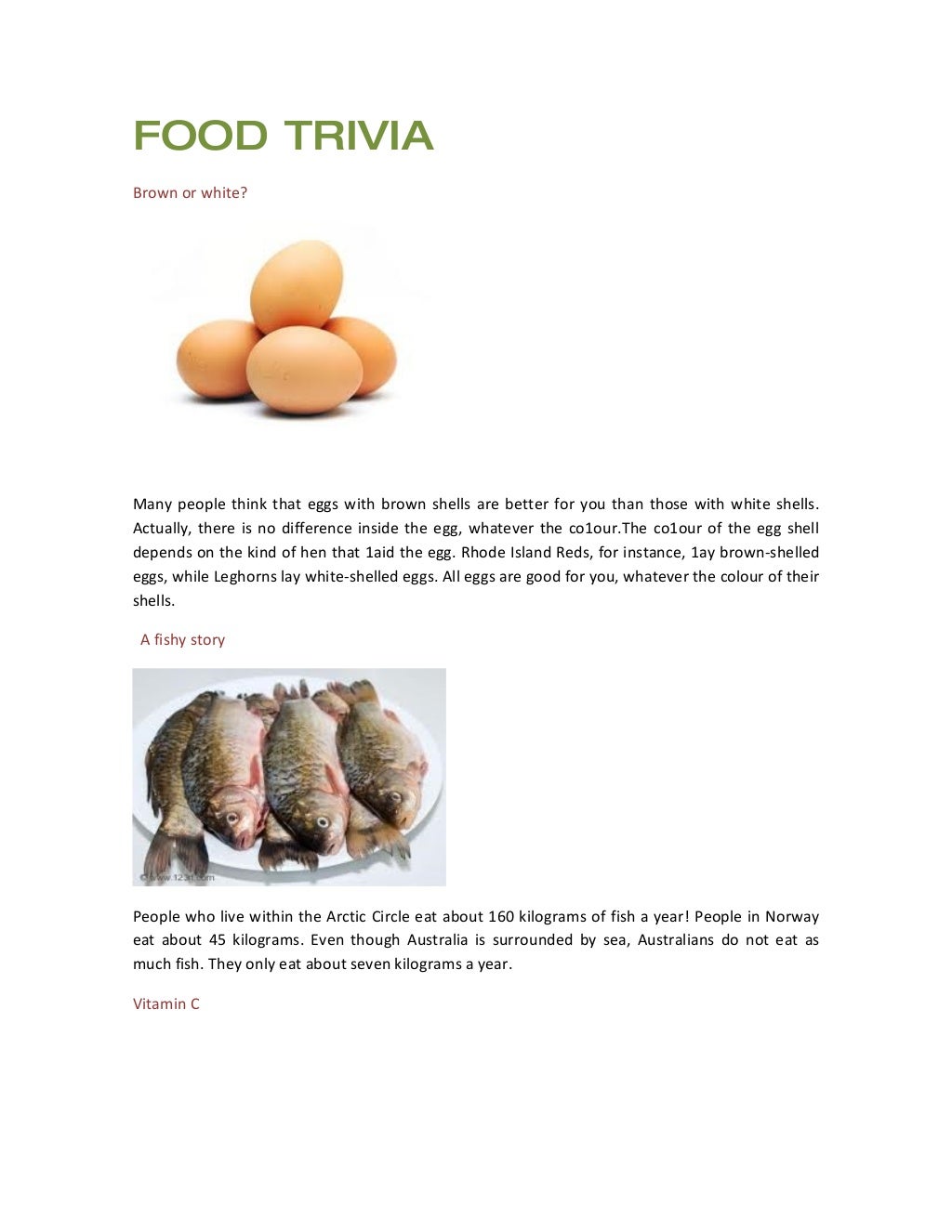Food Trivia