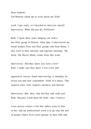 Food TruckCreate ConceptInterview Prospective Cust