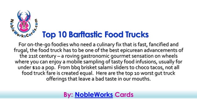 Top 10 Barftastic Food Trucks PPT top-10-barftastic-food-trucks-ppt