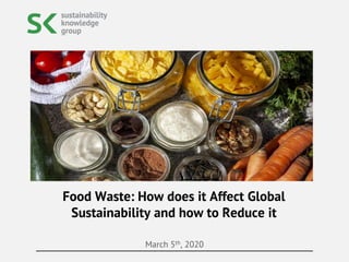 Visual Reference: Food Waste How Does It Affect Global Sustainability And How