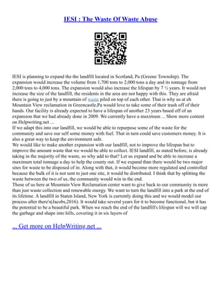 Food Waste Essay | PDF