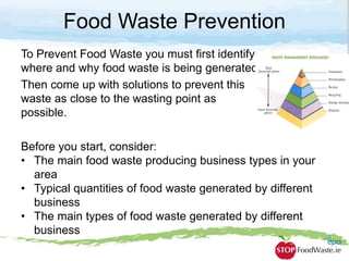What are the main food waste
producing sectors in your area
 Difficult to assess – every area is different
 Best estimat...