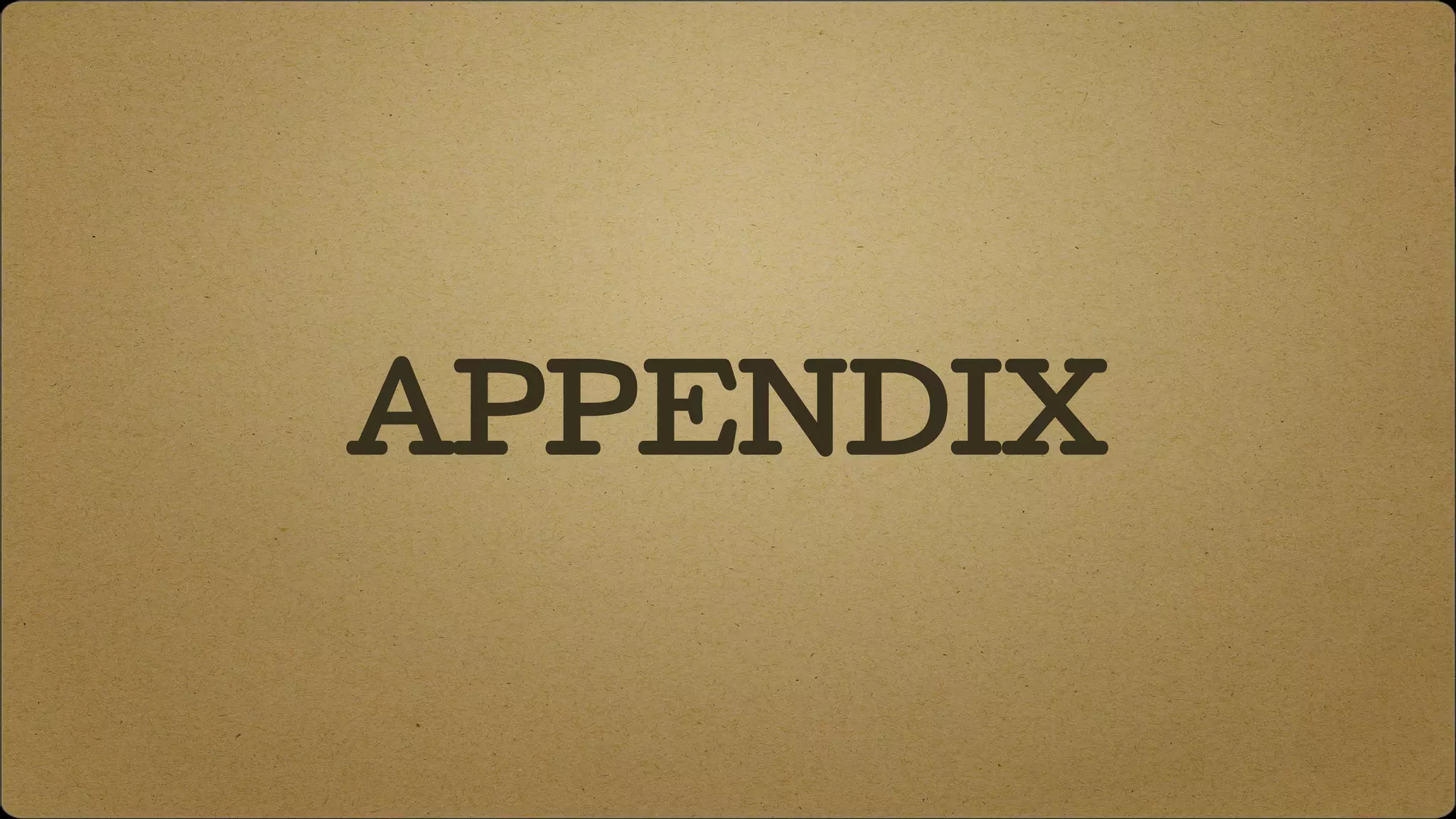 APPENDIX
 