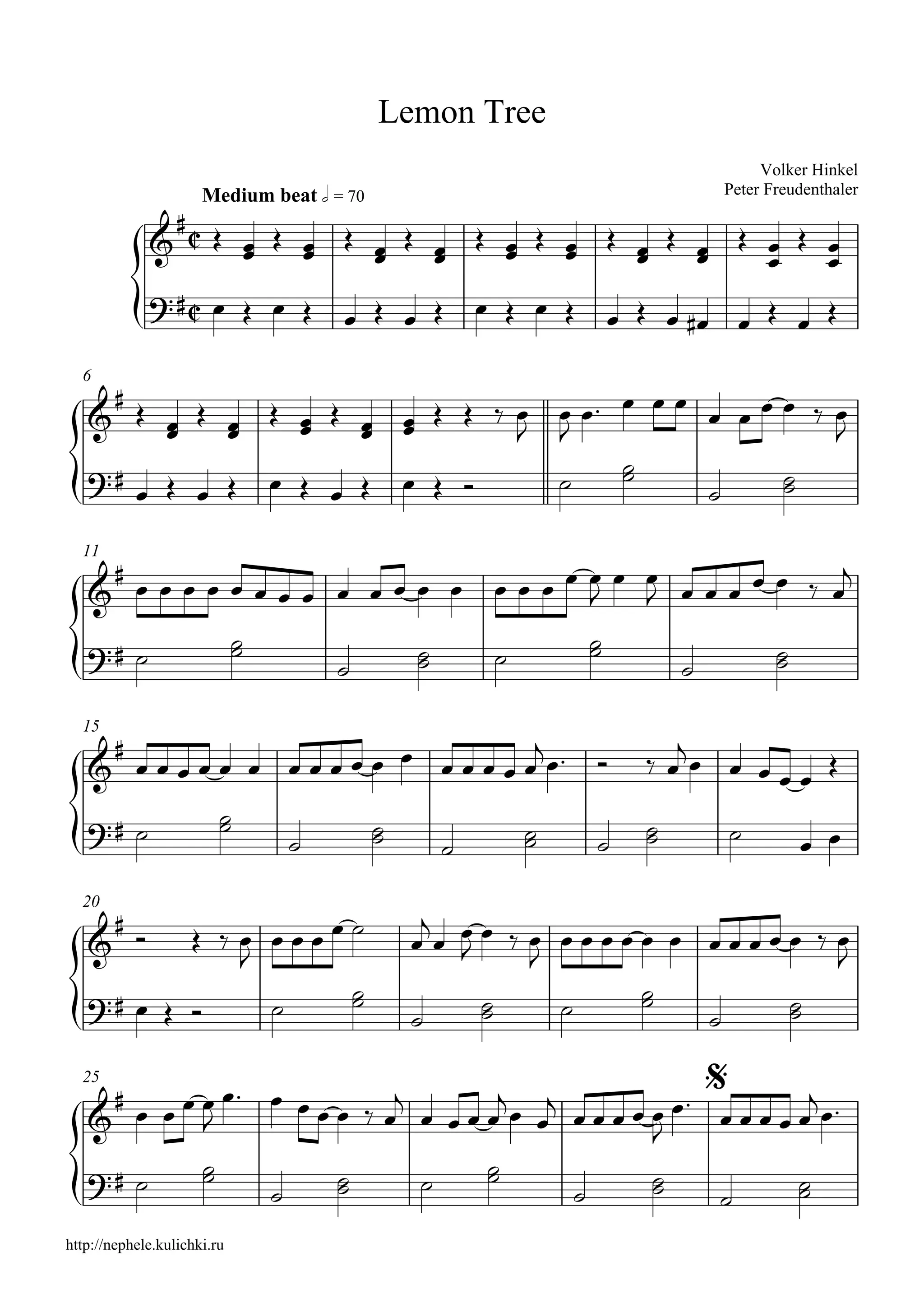 Fools Garden Lemon Tree Pdf