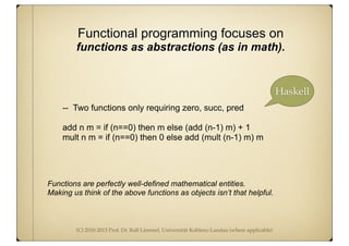 Functional OO programming (as part of the the PTT lecture)