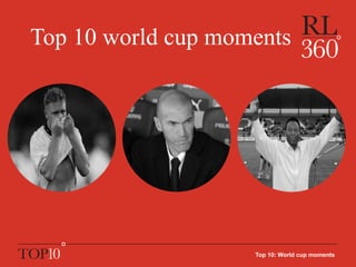 Top 10 world cup moments
Top 10: World cup moments
 