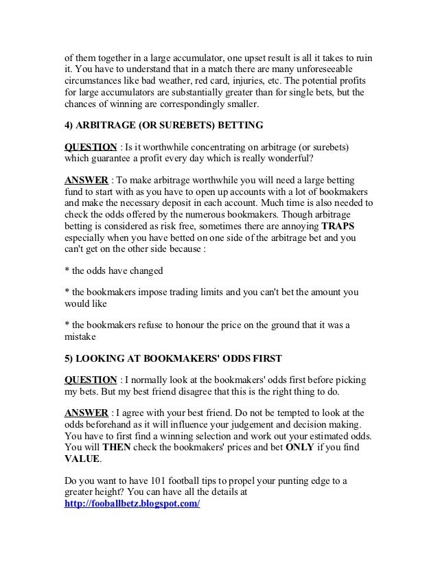 Football betting format questions and answers teach yourself to be a winner