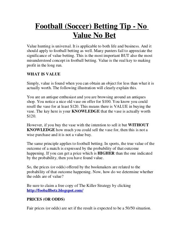 value football betting tip of the day