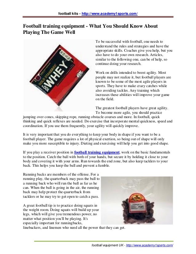 Football Training Equipment What You Should Know About Playing The Football Training Equipment What You Should Know About Playing The