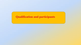 Qualification and participants
 