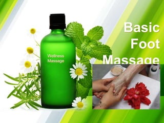 Basic
Foot
Massage
Wellness
Massage
 