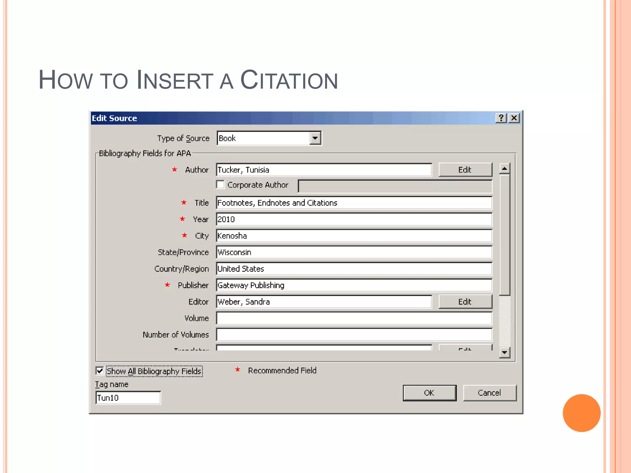How to Insert a Citation