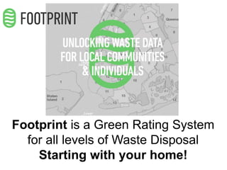 Footprint is a Green Rating System
for all levels of Waste Disposal
Starting with your home!
 