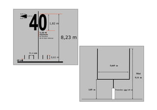 8,23 m
1,82 m
0,45 m
0,91 m
0,91 m
1,22 m
maximum
en fonction
de la typo retenue
91,4 cm
0,61 m
10 cm
Protection : min 1,82 m3,05 m
5,669 m
Mini
9,14 m
 