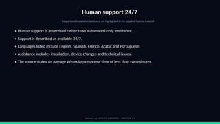 Human support 24/7
Support and installation assistance are highlighted in the supplied Footviu material.
• Human support is advertised rather than automated-only assistance.
• Support is described as available 24/7.
• Languages listed include English, Spanish, French, Arabic and Portuguese.
• Assistance includes installation, device changes and technical issues.
• The source states an average WhatsApp response time of less than two minutes.
footviu.com • 1-MONTH IPTV SUBSCRIPTION — START TODAY • 9
 