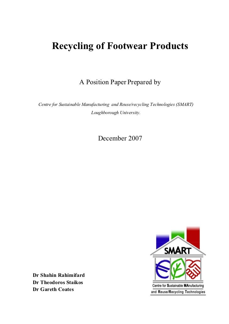 Footwear recycling position paper