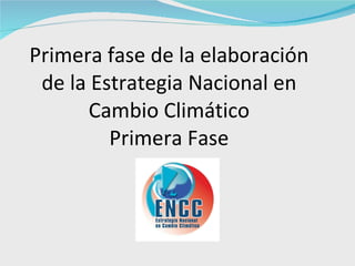 Primera fase de la elaboración de la Estrategia Nacional en Cambio Climático Primera Fase 