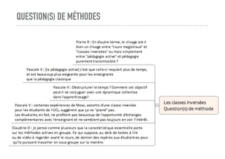 QUESTION(S) DE MÉTHODES
 