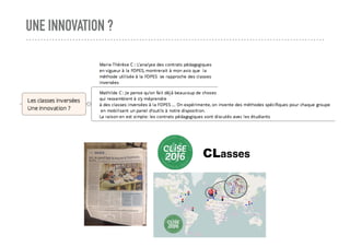 UNE INNOVATION ?
CLasses
 