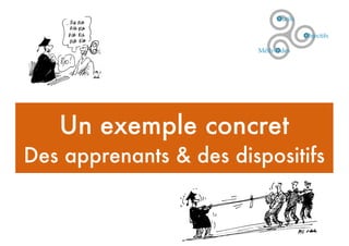Un exemple concret
Des apprenants & des dispositifs
 