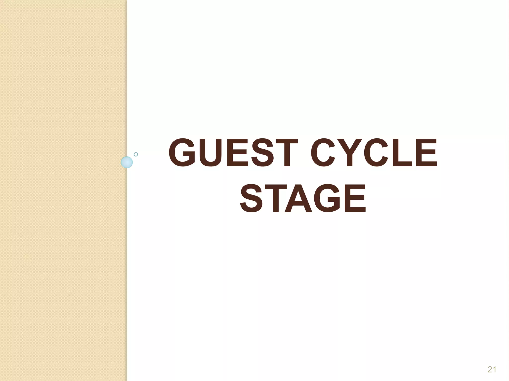 21
GUEST CYCLE
STAGE
 