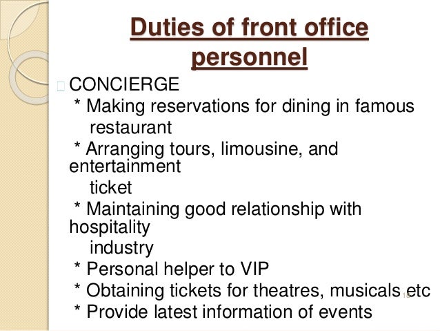 Introduction To Front Office
