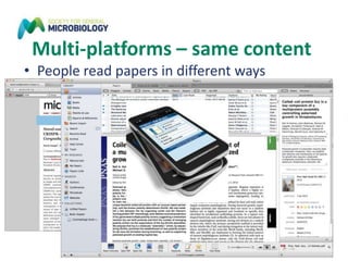 Multi-platforms – same content
• People read papers in different ways
 