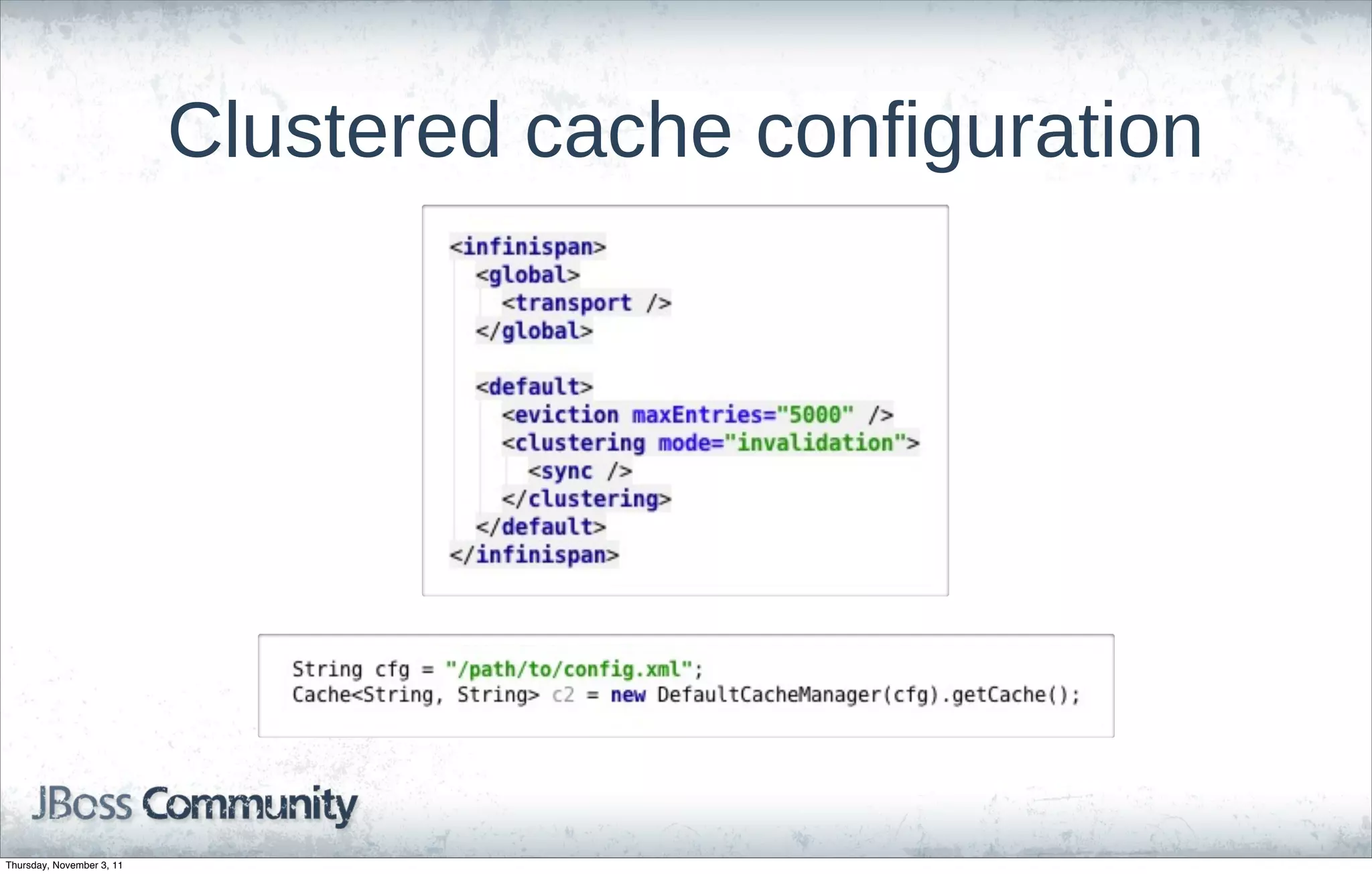 Clustered cache configuration




Thursday, November 3, 11
 