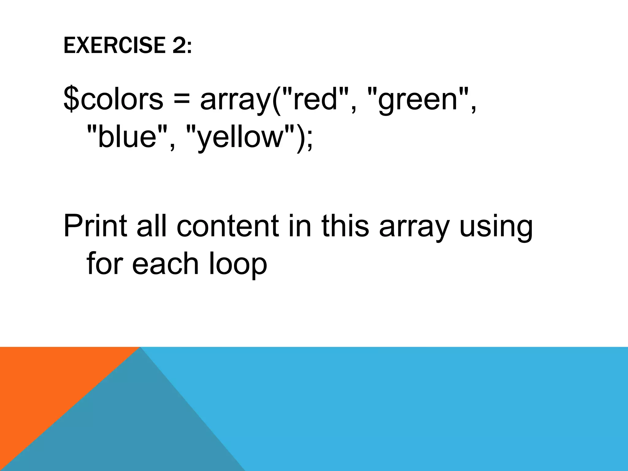 For loops in PHP | PPT
