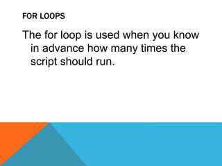 For loops in PHP | PPT