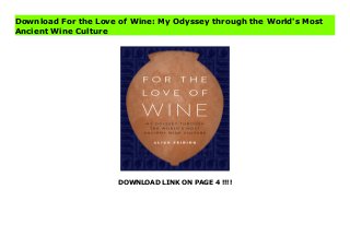 DOWNLOAD LINK ON PAGE 4 !!!!
Download For the Love of Wine: My Odyssey through the World's Most
Ancient Wine Culture
Download PDF For the Love of Wine: My Odyssey through the World's Most Ancient Wine Culture Online, Read PDF For the Love of Wine: My Odyssey through the World's Most Ancient Wine Culture, Full PDF For the Love of Wine: My Odyssey through the World's Most Ancient Wine Culture, All Ebook For the Love of Wine: My Odyssey through the World's Most Ancient Wine Culture, PDF and EPUB For the Love of Wine: My Odyssey through the World's Most Ancient Wine Culture, PDF ePub Mobi For the Love of Wine: My Odyssey through the World's Most Ancient Wine Culture, Reading PDF For the Love of Wine: My Odyssey through the World's Most Ancient Wine Culture, Book PDF For the Love of Wine: My Odyssey through the World's Most Ancient Wine Culture, Download online For the Love of Wine: My Odyssey through the World's Most Ancient Wine Culture, For the Love of Wine: My Odyssey through the World's Most Ancient Wine Culture pdf, pdf For the Love of Wine: My Odyssey through the World's Most Ancient Wine Culture, epub For the Love of Wine: My Odyssey through the World's Most Ancient Wine Culture, the book For the Love of Wine: My Odyssey through the World's Most Ancient Wine Culture, ebook For the Love of Wine: My Odyssey through the World's Most Ancient Wine Culture, For the Love of Wine: My Odyssey through the World's Most Ancient Wine Culture E-Books, Online For the Love of Wine: My Odyssey through the World's Most Ancient Wine Culture Book, For the Love of Wine: My Odyssey through the World's Most Ancient Wine Culture Online Read Best Book Online For the Love of Wine: My Odyssey through the World's Most Ancient Wine Culture, Read Online For the Love of Wine: My Odyssey through the World's Most Ancient Wine Culture Book, Read Online For the Love of Wine: My Odyssey through the World's Most Ancient Wine Culture E-Books, Read For the Love of Wine: My Odyssey through the World's Most Ancient Wine Culture Online, Download Best Book For the Love
of Wine: My Odyssey through the World's Most Ancient Wine Culture Online, Pdf Books For the Love of Wine: My Odyssey through the World's Most Ancient Wine Culture, Read For the Love of Wine: My Odyssey through the World's Most Ancient Wine Culture Books Online, Download For the Love of Wine: My Odyssey through the World's Most Ancient Wine Culture Full Collection, Download For the Love of Wine: My Odyssey through the World's Most Ancient Wine Culture Book, Read For the Love of Wine: My Odyssey through the World's Most Ancient Wine Culture Ebook, For the Love of Wine: My Odyssey through the World's Most Ancient Wine Culture PDF Read online, For the Love of Wine: My Odyssey through the World's Most Ancient Wine Culture Ebooks, For the Love of Wine: My Odyssey through the World's Most Ancient Wine Culture pdf Read online, For the Love of Wine: My Odyssey through the World's Most Ancient Wine Culture Best Book, For the Love of Wine: My Odyssey through the World's Most Ancient Wine Culture Popular, For the Love of Wine: My Odyssey through the World's Most Ancient Wine Culture Download, For the Love of Wine: My Odyssey through the World's Most Ancient Wine Culture Full PDF, For the Love of Wine: My Odyssey through the World's Most Ancient Wine Culture PDF Online, For the Love of Wine: My Odyssey through the World's Most Ancient Wine Culture Books Online, For the Love of Wine: My Odyssey through the World's Most Ancient Wine Culture Ebook, For the Love of Wine: My Odyssey through the World's Most Ancient Wine Culture Book, For the Love of Wine: My Odyssey through the World's Most Ancient Wine Culture Full Popular PDF, PDF For the Love of Wine: My Odyssey through the World's Most Ancient Wine Culture Download Book PDF For the Love of Wine: My Odyssey through the World's Most Ancient Wine Culture, Read online PDF For the Love of Wine: My Odyssey through the World's Most Ancient Wine Culture, PDF For the Love of Wine: My
Odyssey through the World's Most Ancient Wine Culture Popular, PDF For the Love of Wine: My Odyssey through the World's Most Ancient Wine Culture Ebook, Best Book For the Love of Wine: My Odyssey through the World's Most Ancient Wine Culture, PDF For the Love of Wine: My Odyssey through the World's Most Ancient Wine Culture Collection, PDF For the Love of Wine: My Odyssey through the World's Most Ancient Wine Culture Full Online, full book For the Love of Wine: My Odyssey through the World's Most Ancient Wine Culture, online pdf For the Love of Wine: My Odyssey through the World's Most Ancient Wine Culture, PDF For the Love of Wine: My Odyssey through the World's Most Ancient Wine Culture Online, For the Love of Wine: My Odyssey through the World's Most Ancient Wine Culture Online, Download Best Book Online For the Love of Wine: My Odyssey through the World's Most Ancient Wine Culture, Read For the Love of Wine: My Odyssey through the World's Most Ancient Wine Culture PDF files
 