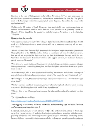 2
Elections in the state of Telangana are to be held on November 30. They were announced on
October 9 and the model code o...