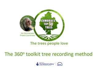 The 360o toolkit tree recording method
Iris Glimmerveen
Project Coordinator
1
 