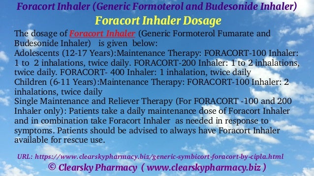 Foracort Inhaler (Generic Formoterol Fumarate and Budesonide Inhaler) | PDF