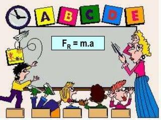 Isto é:
“O valor da força F que atua num corpo é
diretamente proporcional à aceleração a que ela
produz.”
FR = m.a
 