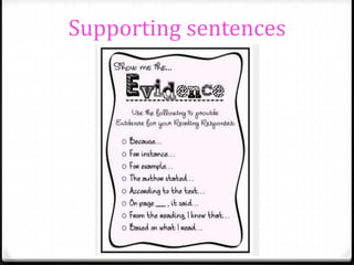 Supporting sentences
 